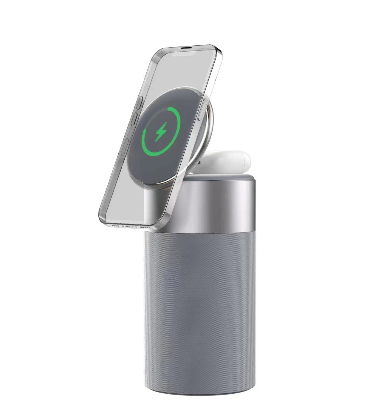 Multi-Function Portable Bluetooth Speaker with Wireless Charger and Lamp