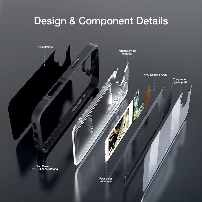 Ai E-ink Screen NFC Projection Screen Phone Case Glass for iPhone